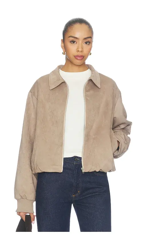 SNDYS Asaka Faux Suede Bomber Jacket | Thumbnail 2
