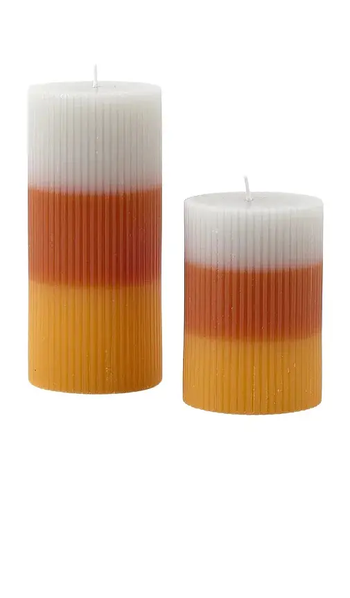 Poppy Lane Candy Corn Pillar Candle