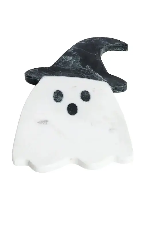 Poppy Lane Ghost With Witch Hat Marble Charcuterie Board