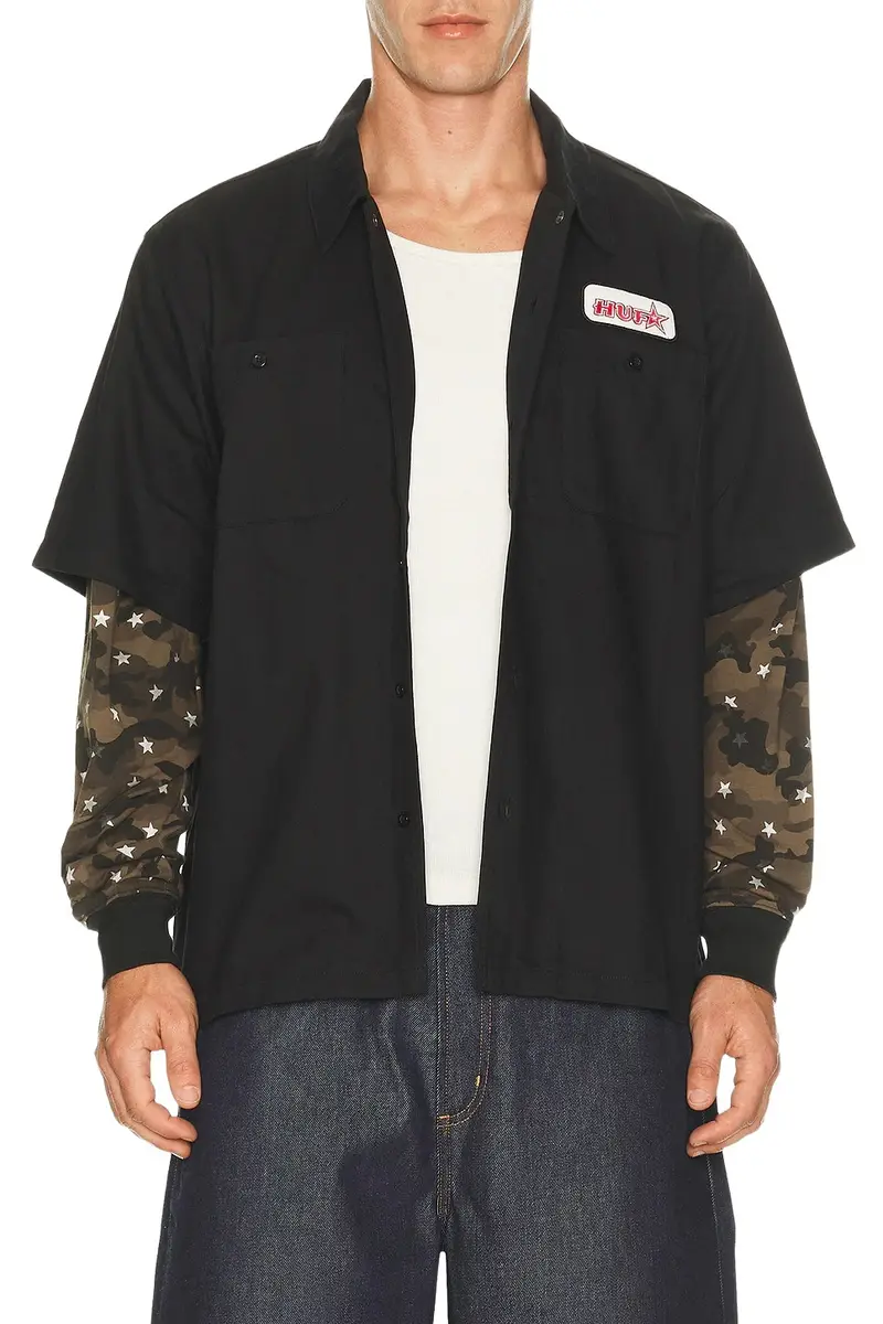 HUF Shadows Long Sleeve Work Shirt