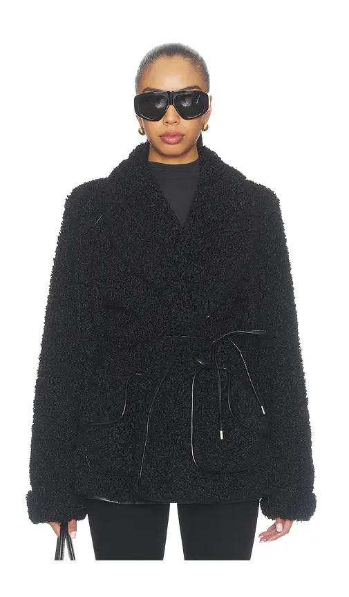 Simkhai Kimia Sherpa Tie Waist Jacket | Thumbnail 2 Simkhai Kimia Sherpa Tie Waist Jacket | Thumbnail 2
