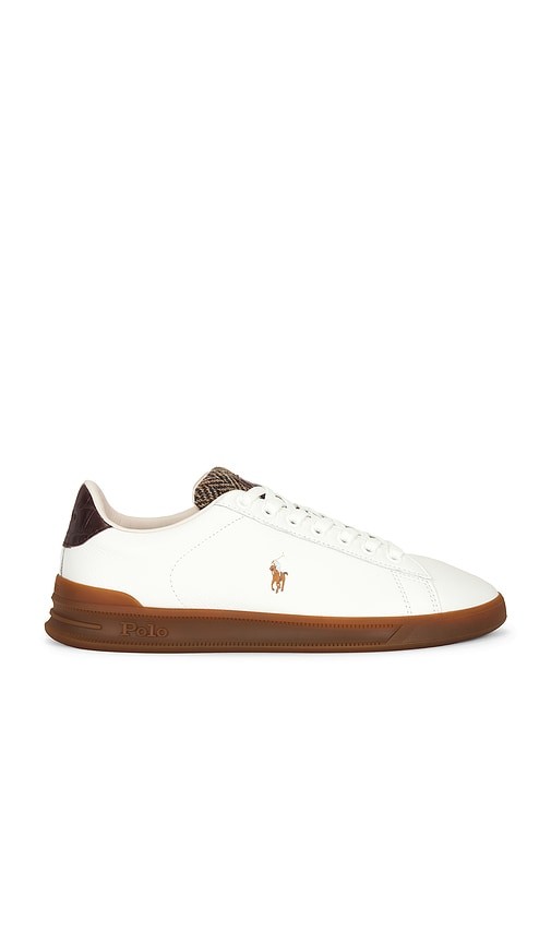 Polo Ralph Lauren Heritage Court III Leather & Croc Low-Top Sneaker