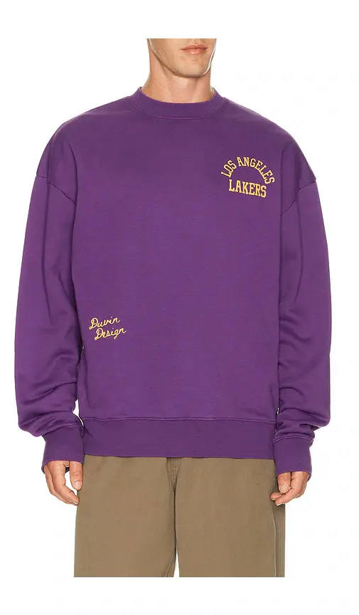 Duvin Design x Lakers Crew Fleece Sweatshirt | Thumbnail 2 Duvin Design x Lakers Crew Fleece Sweatshirt | Thumbnail 2