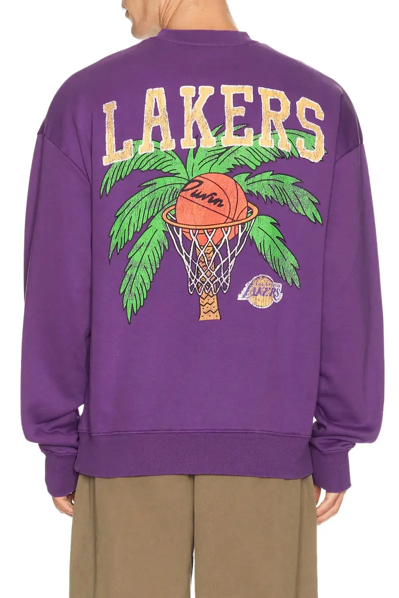 Duvin Design x Lakers Crew Fleece Sweatshirt