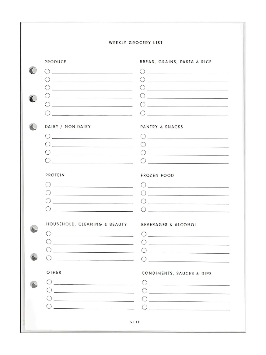 STIL Meal Planner Insert 6 Ring