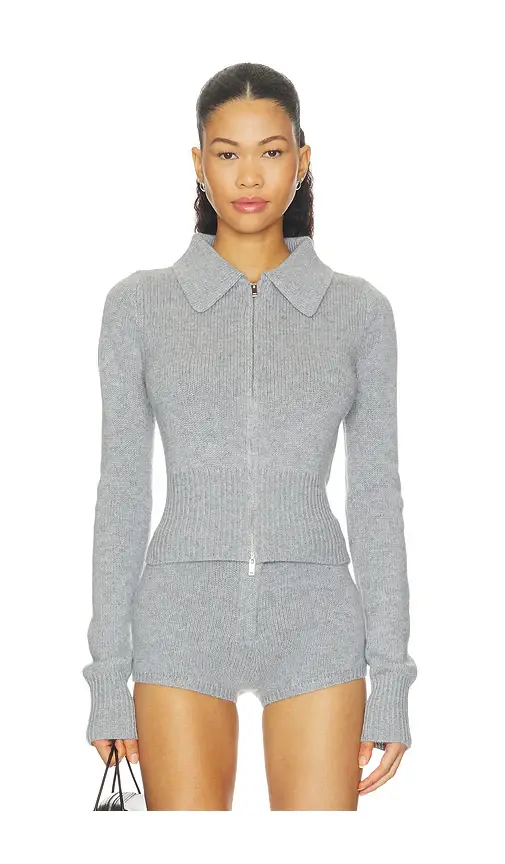 Aexae Cashmere Ribbed Collar Cardigan | Thumbnail 2 Aexae Cashmere Ribbed Collar Cardigan | Thumbnail 2