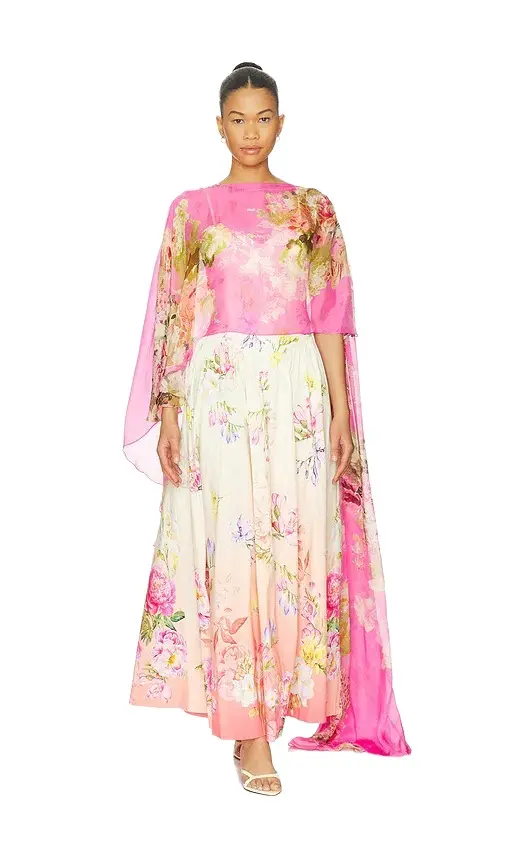 Ruched Cape Dress Ruched Cape Dress