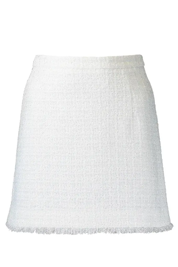Michael Kors Collection Fringed Tweed Mini Skirt