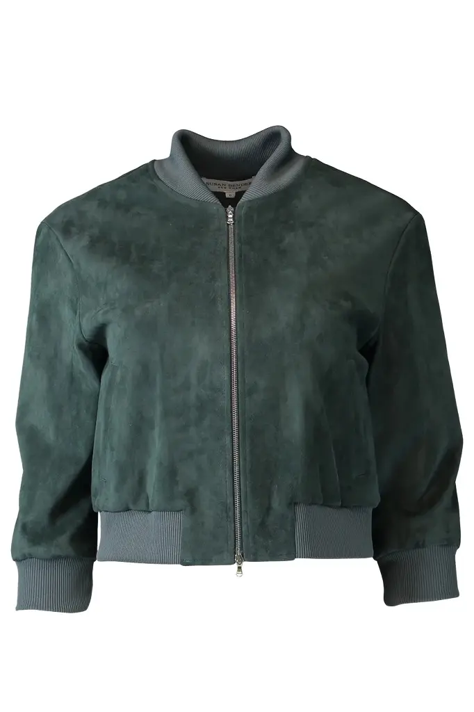 SUSAN BENDER Short Sleeve Bomber Jacket