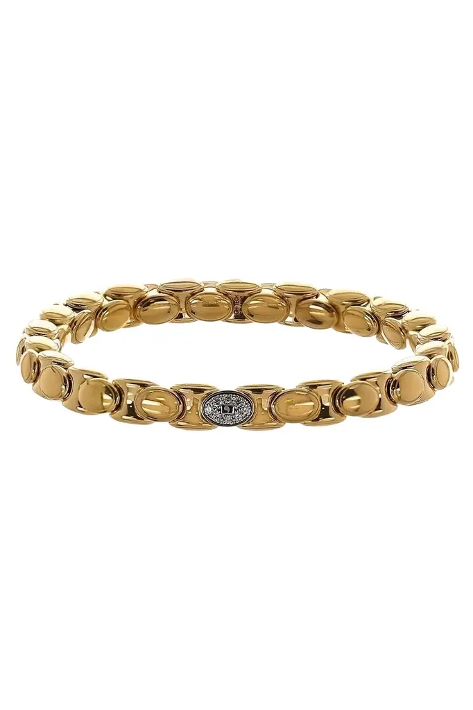 ROBERTO DEMEGLIO One Diamond Station Plated Anaconda Stretch Bracelet
