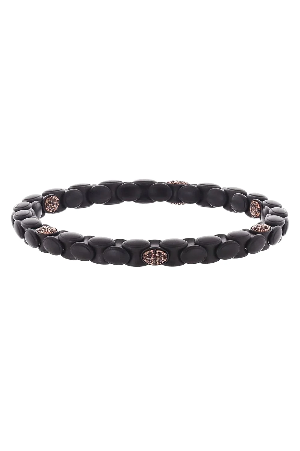 Six Diamond Matte Black Anaconda Stretch Bracelet Six Diamond Matte Black Anaconda Stretch Bracelet
