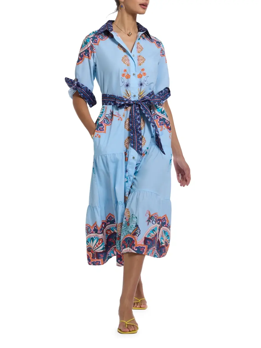 Robert Graham Women's Pia Pia Paisley Tie-Waist Midi Shirtdress | Thumbnail 2 Robert Graham Women's Pia Pia Paisley Tie-Waist Midi Shirtdress | Thumbnail 2