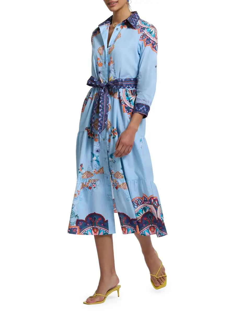 Robert Graham Women's Pia Pia Paisley Tie-Waist Midi Shirtdress | Thumbnail 3 Robert Graham Women's Pia Pia Paisley Tie-Waist Midi Shirtdress | Thumbnail 3