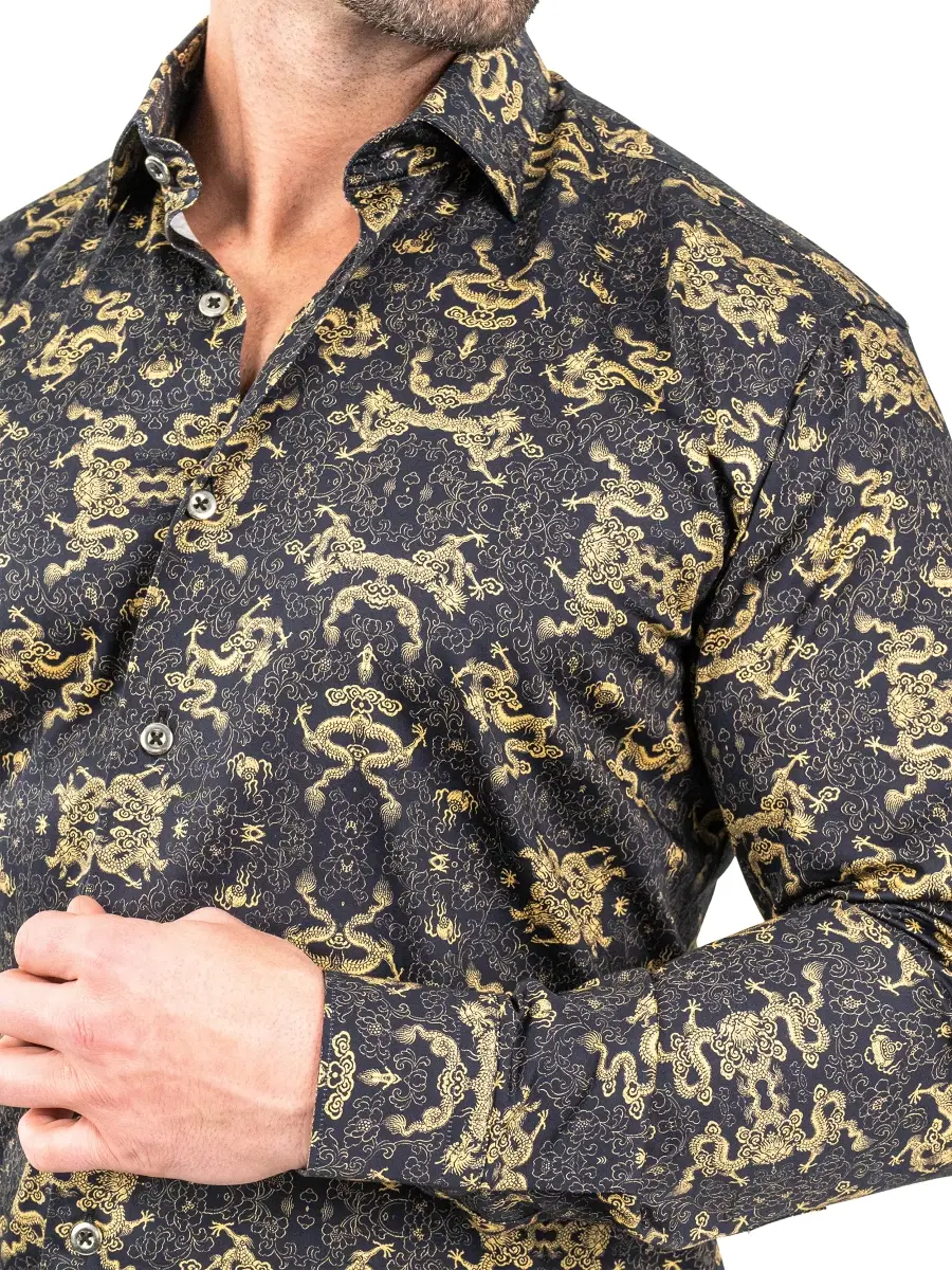 Maceoo Men's Fibonacci Dragon Shirt | Thumbnail 11