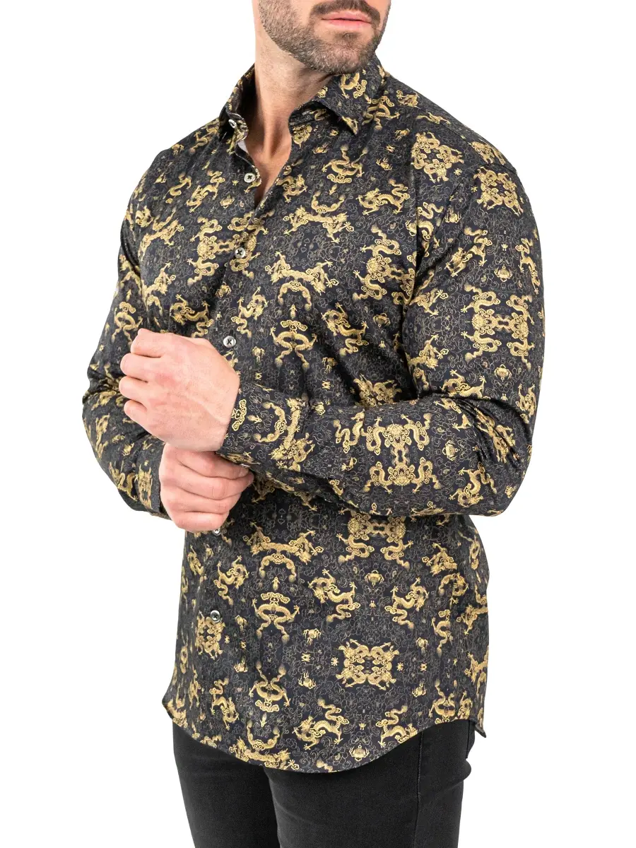 Maceoo Men's Fibonacci Dragon Shirt | Thumbnail 3