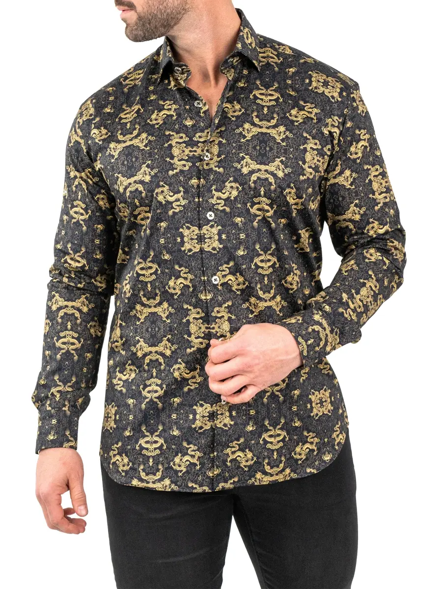 Maceoo Men's Fibonacci Dragon Shirt | Thumbnail 4