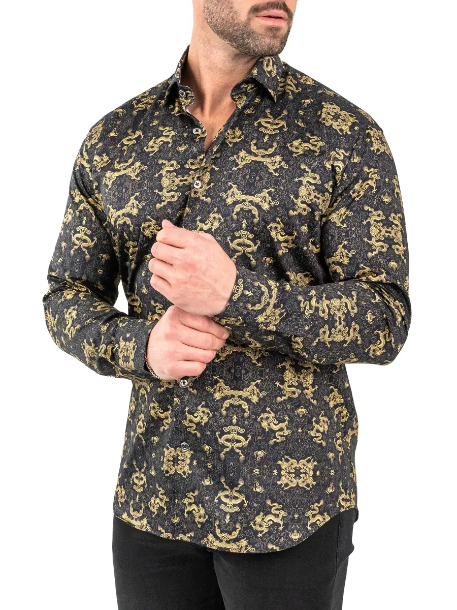 Maceoo Men's Fibonacci Dragon Shirt | Thumbnail 5