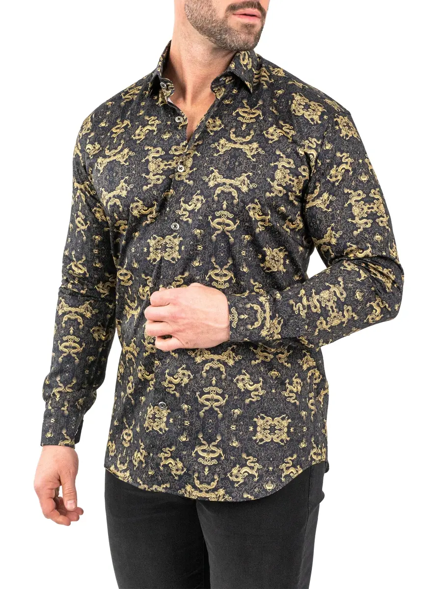 Maceoo Men's Fibonacci Dragon Shirt | Thumbnail 8