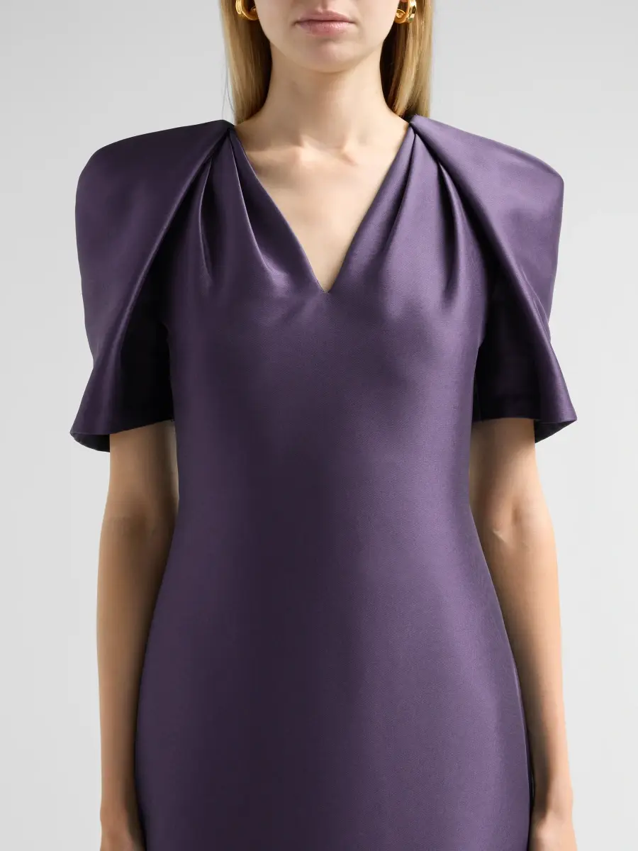 BADGLEY MISCHKA Women's Cape-Sleeve Mikado Column Gown | Thumbnail 5 BADGLEY MISCHKA Women's Cape-Sleeve Mikado Column Gown | Thumbnail 5