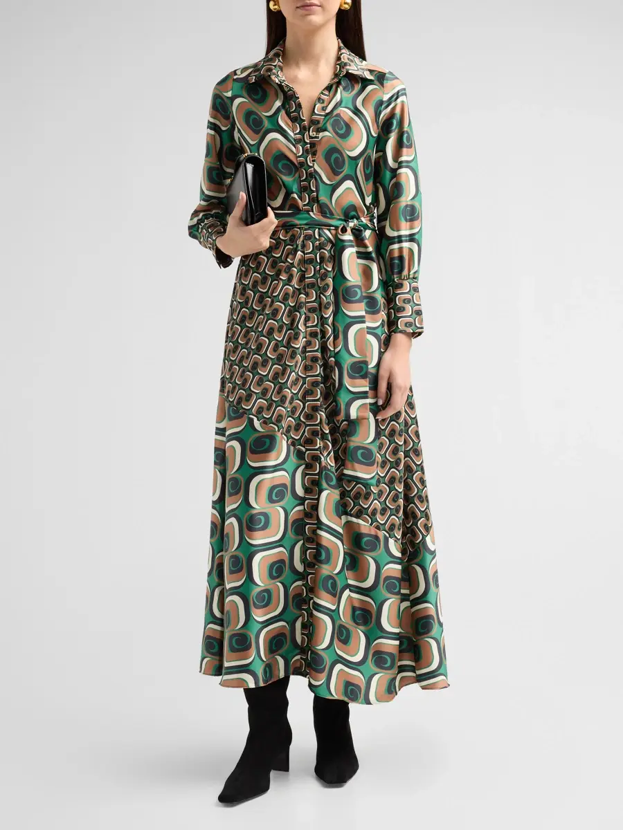 Misa Los Angeles Women's Stevie Printed Tie-Waist A-Line Midi Dress | Thumbnail 2 Misa Los Angeles Women's Stevie Printed Tie-Waist A-Line Midi Dress | Thumbnail 2