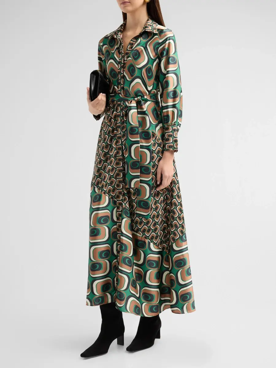 Misa Los Angeles Women's Stevie Printed Tie-Waist A-Line Midi Dress | Thumbnail 4 Misa Los Angeles Women's Stevie Printed Tie-Waist A-Line Midi Dress | Thumbnail 4