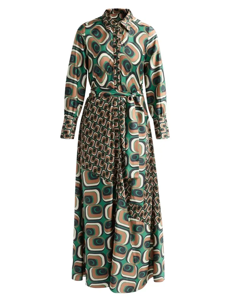Misa Los Angeles Women's Stevie Printed Tie-Waist A-Line Midi Dress