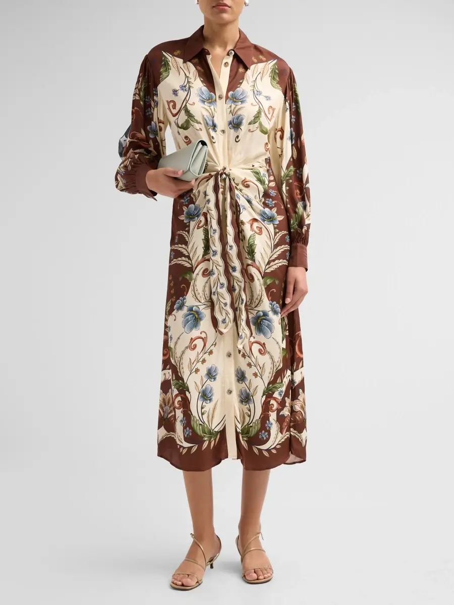 Farm Rio Women's Millena Midi Shirtdress | Thumbnail 2 Farm Rio Women's Millena Midi Shirtdress | Thumbnail 2