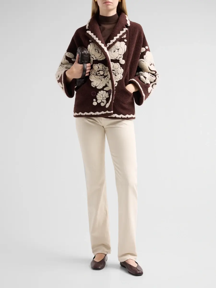 Farm Rio Women's Floral-Embroidered Fleece Coat | Thumbnail 2 Farm Rio Women's Floral-Embroidered Fleece Coat | Thumbnail 2