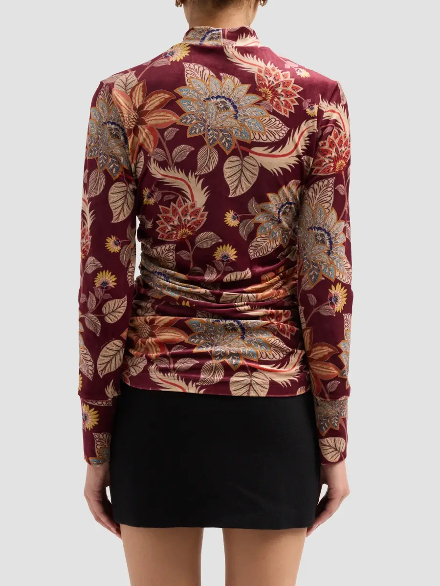 Farm Rio Women's Delhi Floral Velvet Top | Thumbnail 3 Farm Rio Women's Delhi Floral Velvet Top | Thumbnail 3