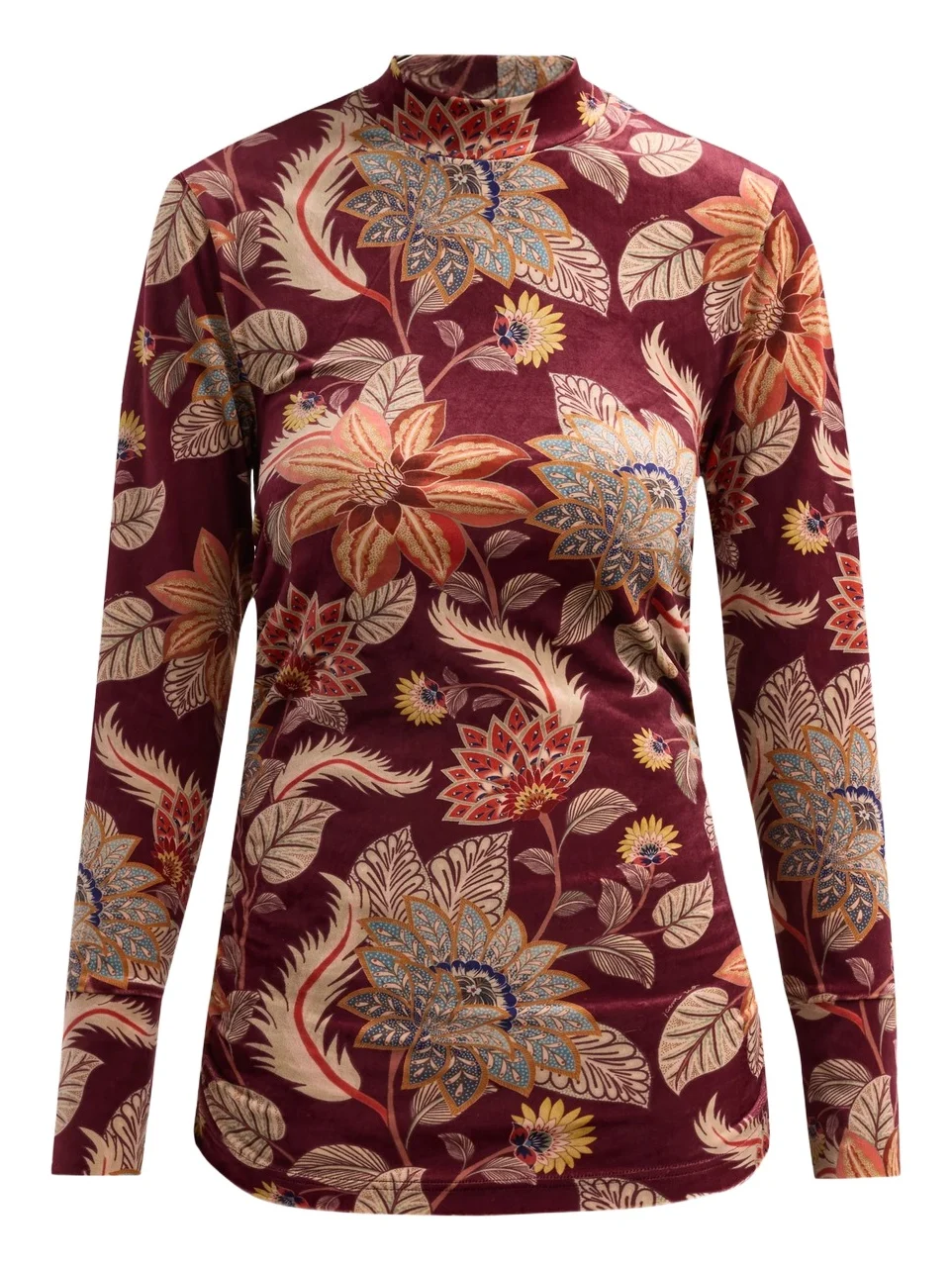 Farm Rio Women's Delhi Floral Velvet Top