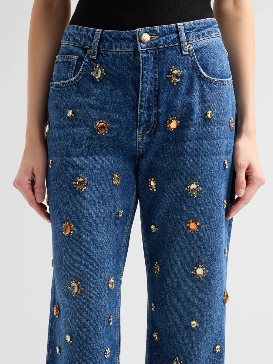 Farm Rio Women's Embellished Flared Jeans | Thumbnail 5 Farm Rio Women's Embellished Flared Jeans | Thumbnail 5