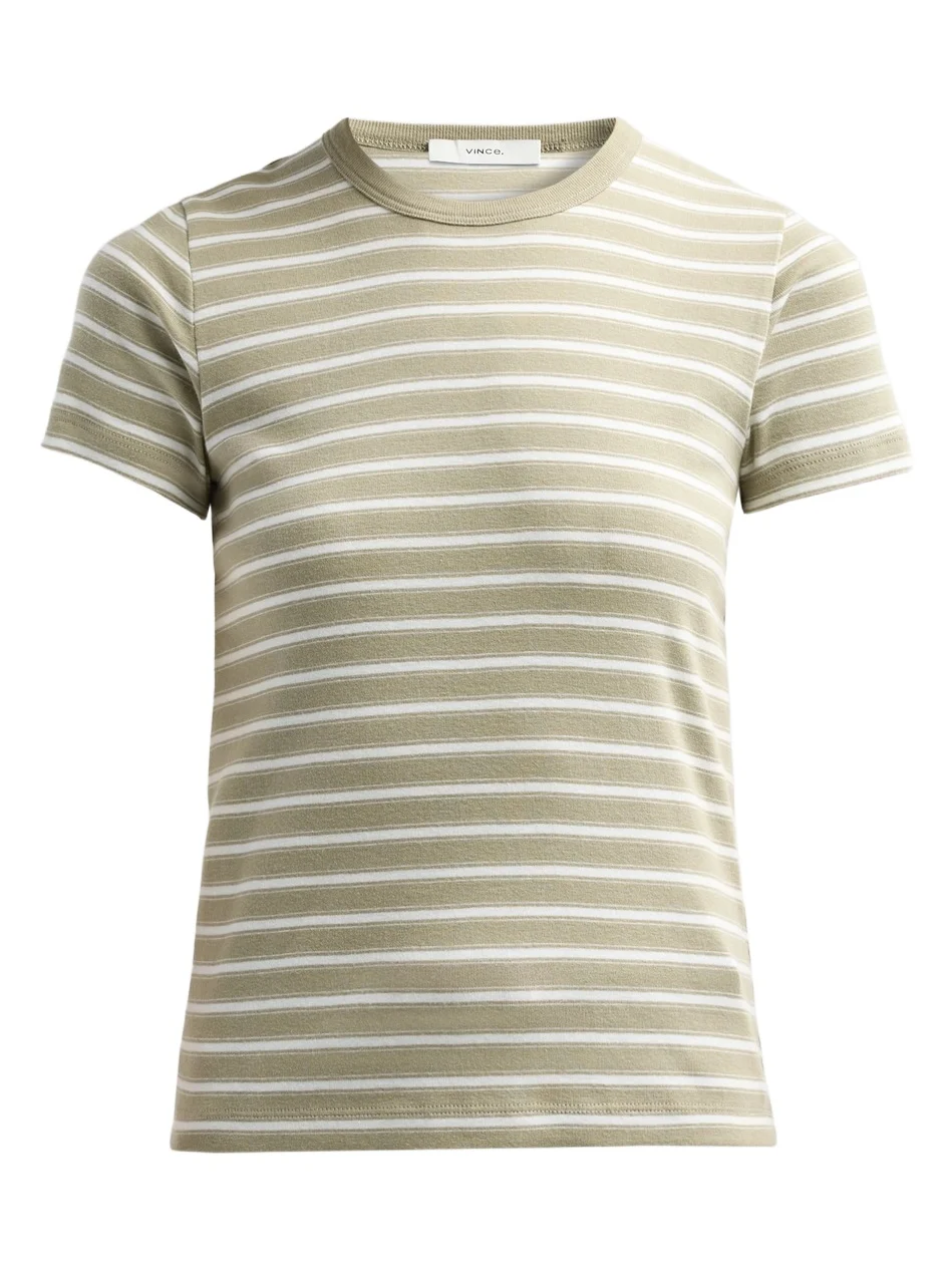 Vince Women's Striped Cotton-Blend T-Shirt