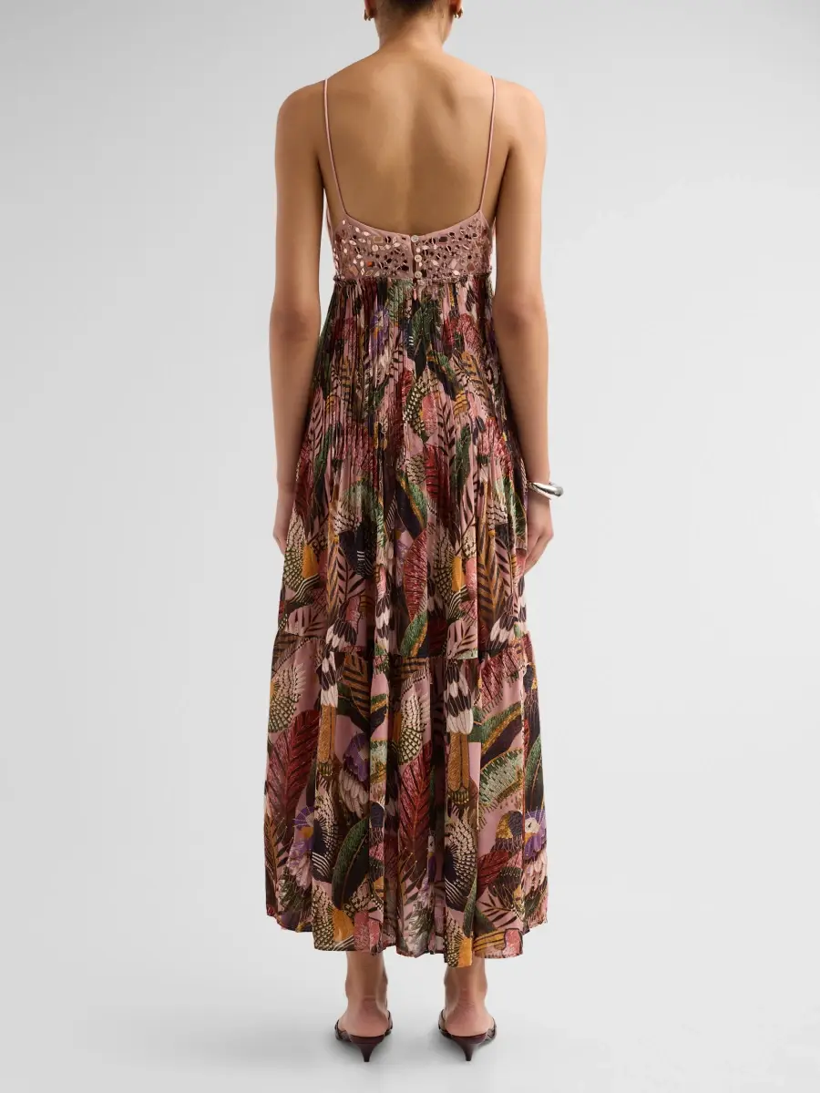 Farm Rio Women's Embellished Bird Print Dress | Thumbnail 3 Farm Rio Women's Embellished Bird Print Dress | Thumbnail 3