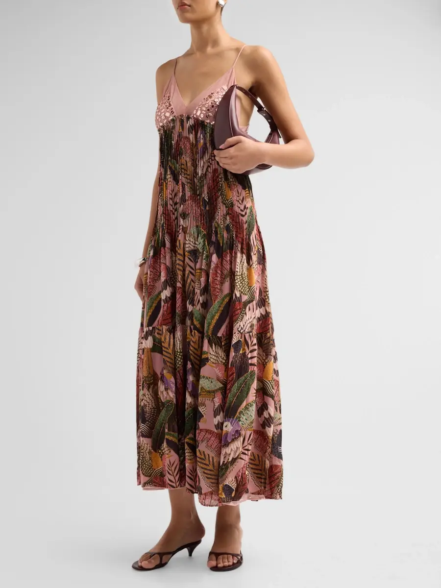 Farm Rio Women's Embellished Bird Print Dress | Thumbnail 4 Farm Rio Women's Embellished Bird Print Dress | Thumbnail 4