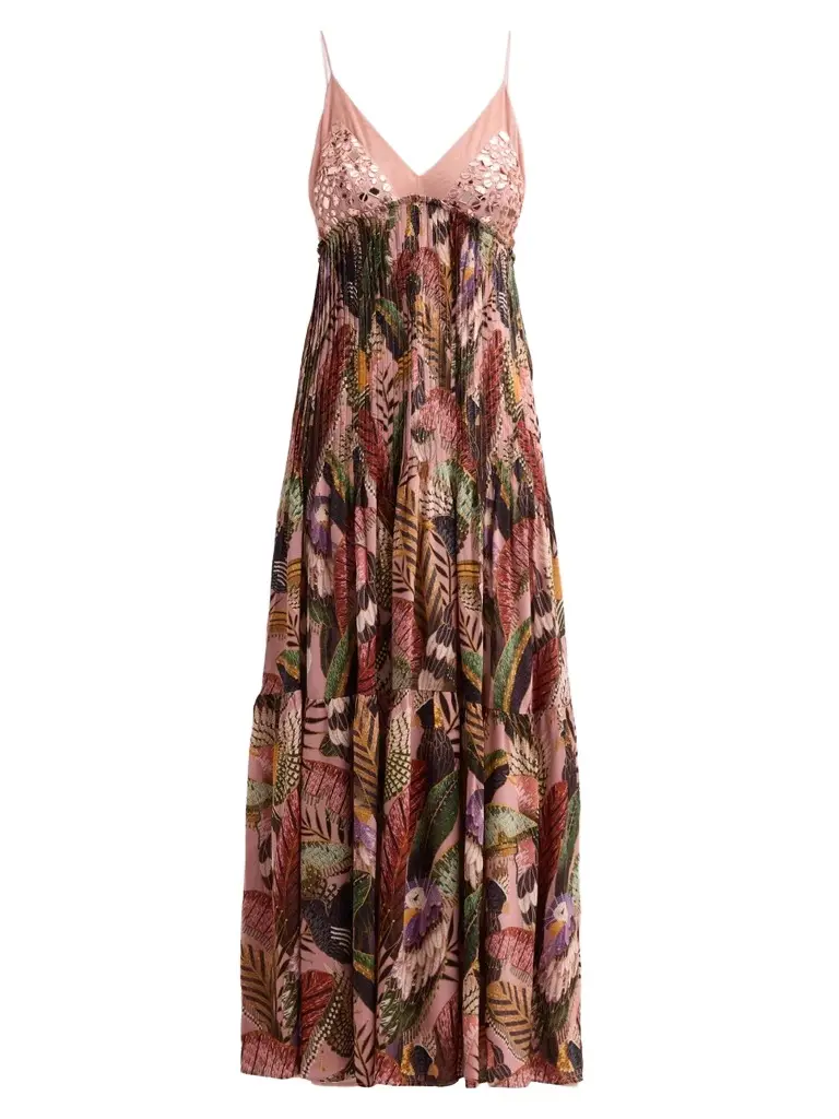 Farm Rio Women's Embellished Bird Print Dress