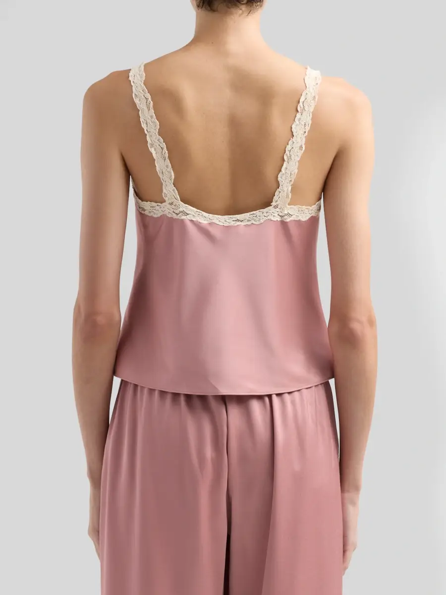 LoveShackFancy Women's Effy Lace-Trim Crepe Top | Thumbnail 3 LoveShackFancy Women's Effy Lace-Trim Crepe Top | Thumbnail 3