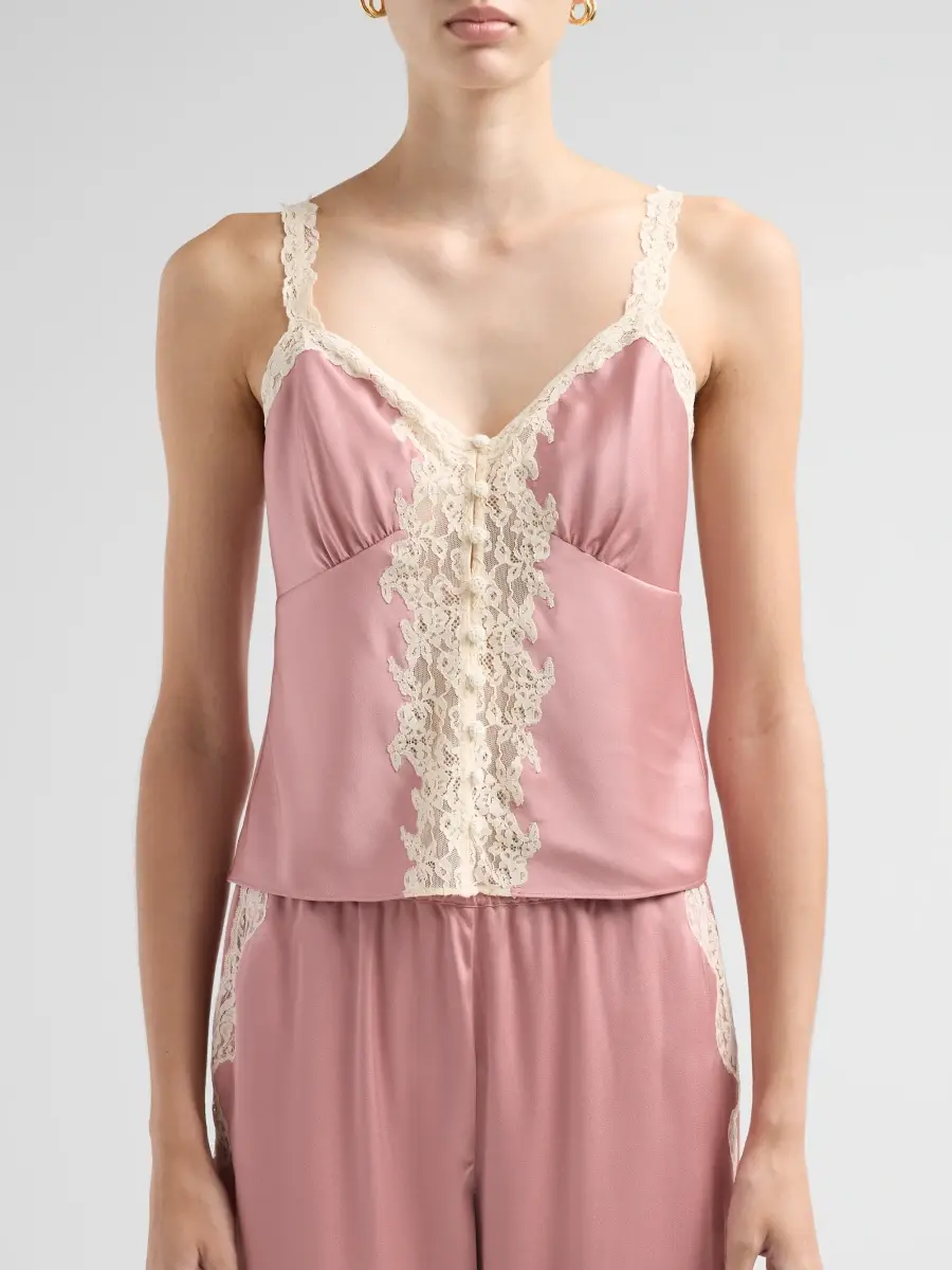 LoveShackFancy Women's Effy Lace-Trim Crepe Top | Thumbnail 5 LoveShackFancy Women's Effy Lace-Trim Crepe Top | Thumbnail 5