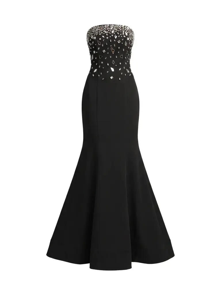 Women's Crêpe Strapless Embellished Mermaid Gown Women's Crêpe Strapless Embellished Mermaid Gown