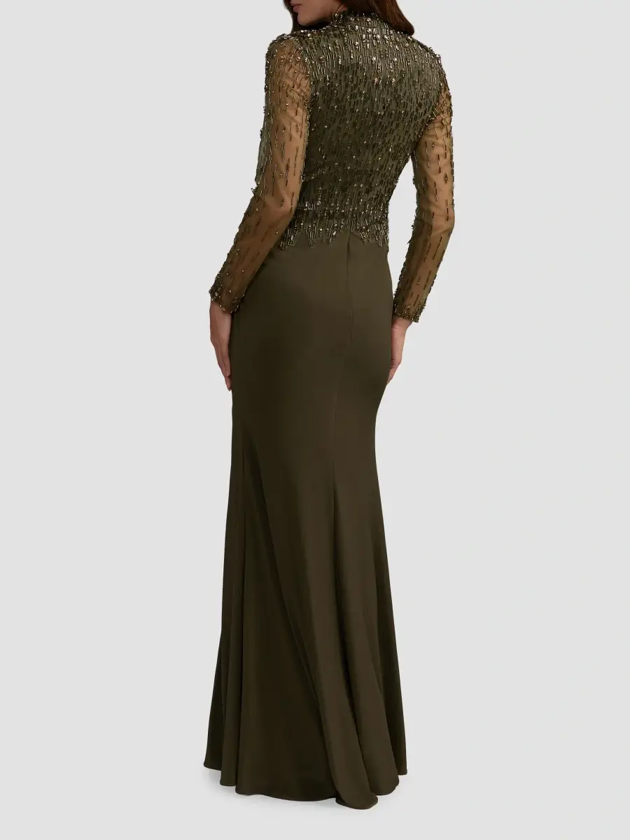 Mac Duggal Women's Embellished Jersey Column Gown | Thumbnail 3