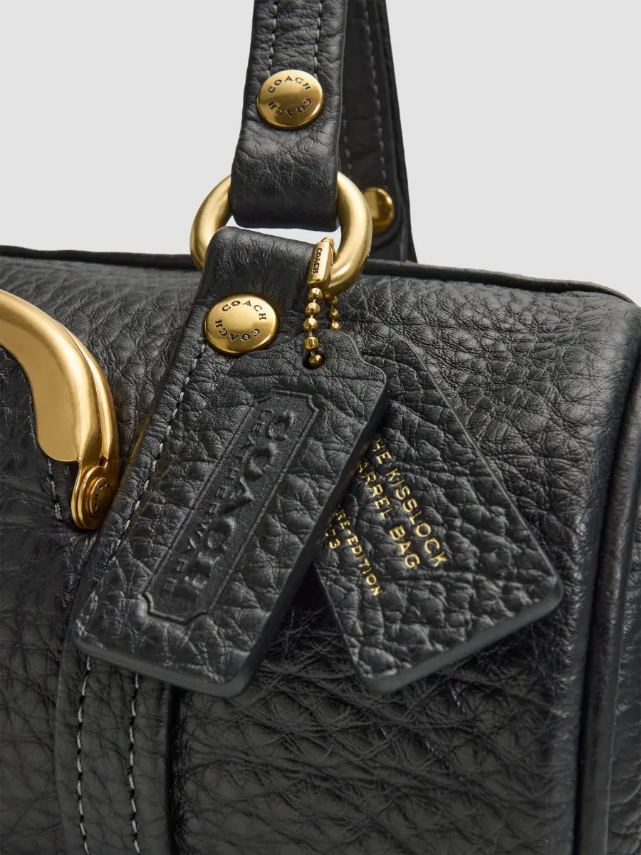 Coach Women's Originals Medium Kisslock Pebble Leather Barrel Bag 28 | Thumbnail 6 Coach Women's Originals Medium Kisslock Pebble Leather Barrel Bag 28 | Thumbnail 6