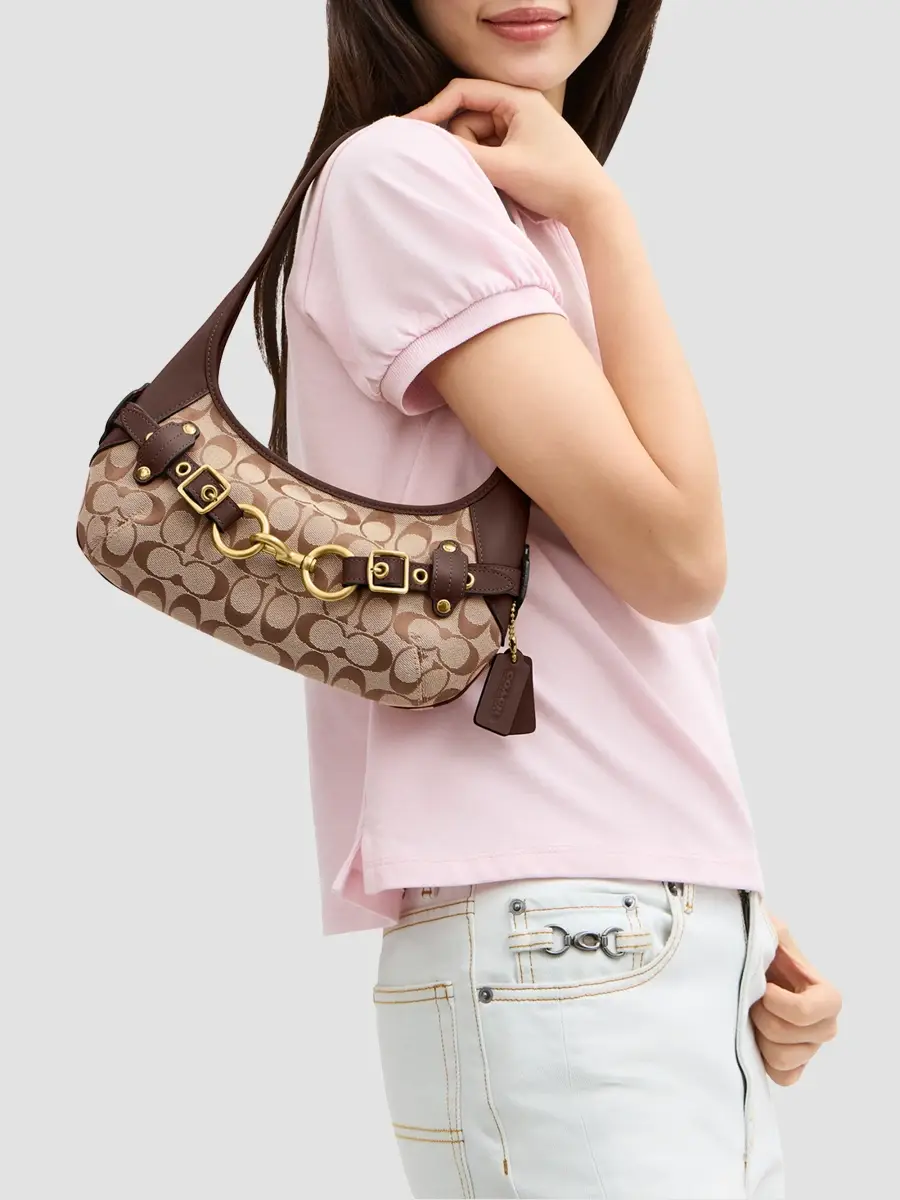 Coach Women's Ergo Belted Monogram Canvas Shoulder Bag 26 | Thumbnail 2 Coach Women's Ergo Belted Monogram Canvas Shoulder Bag 26 | Thumbnail 2