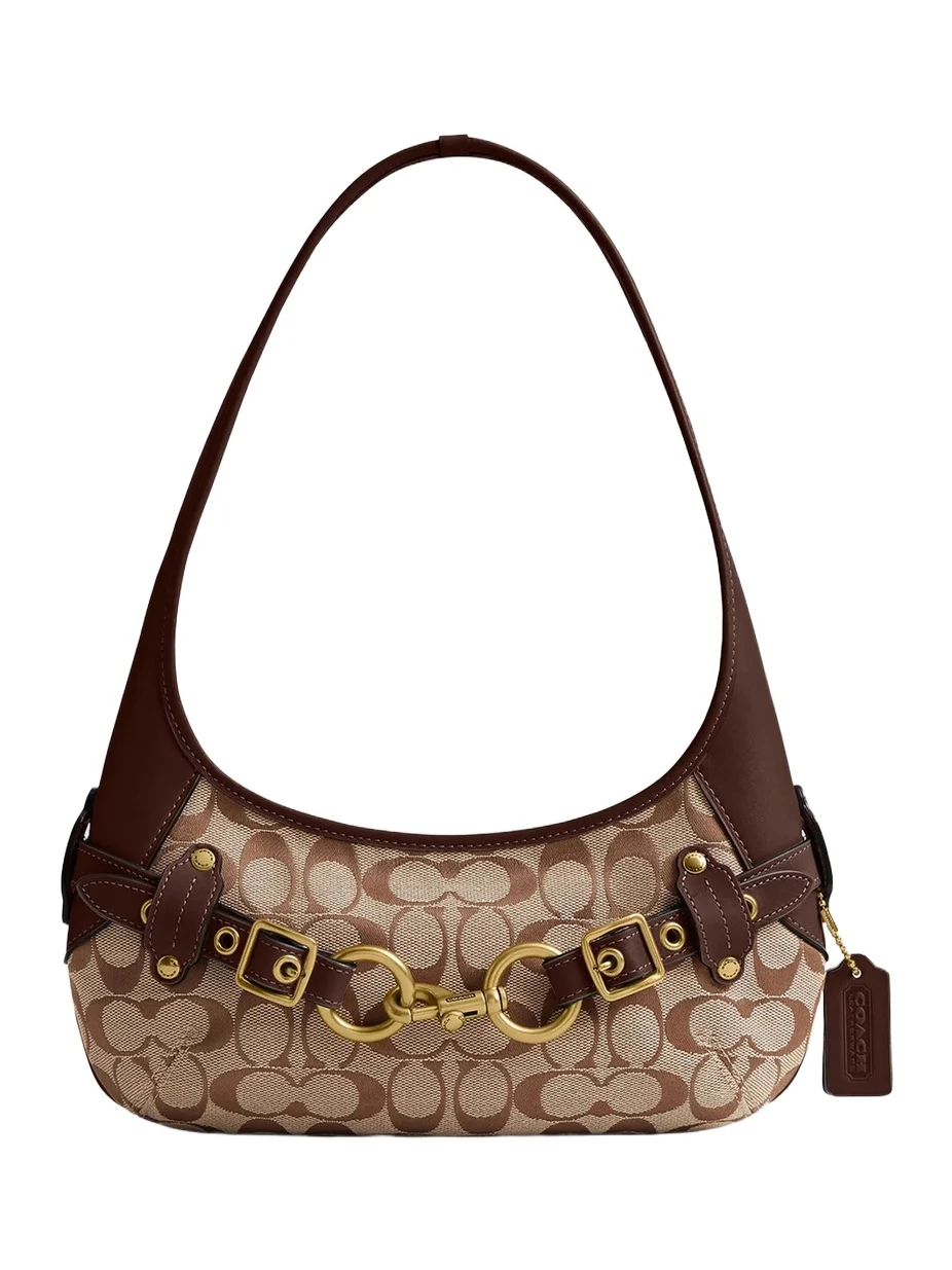 Coach Women's Ergo Belted Monogram Canvas Shoulder Bag 26