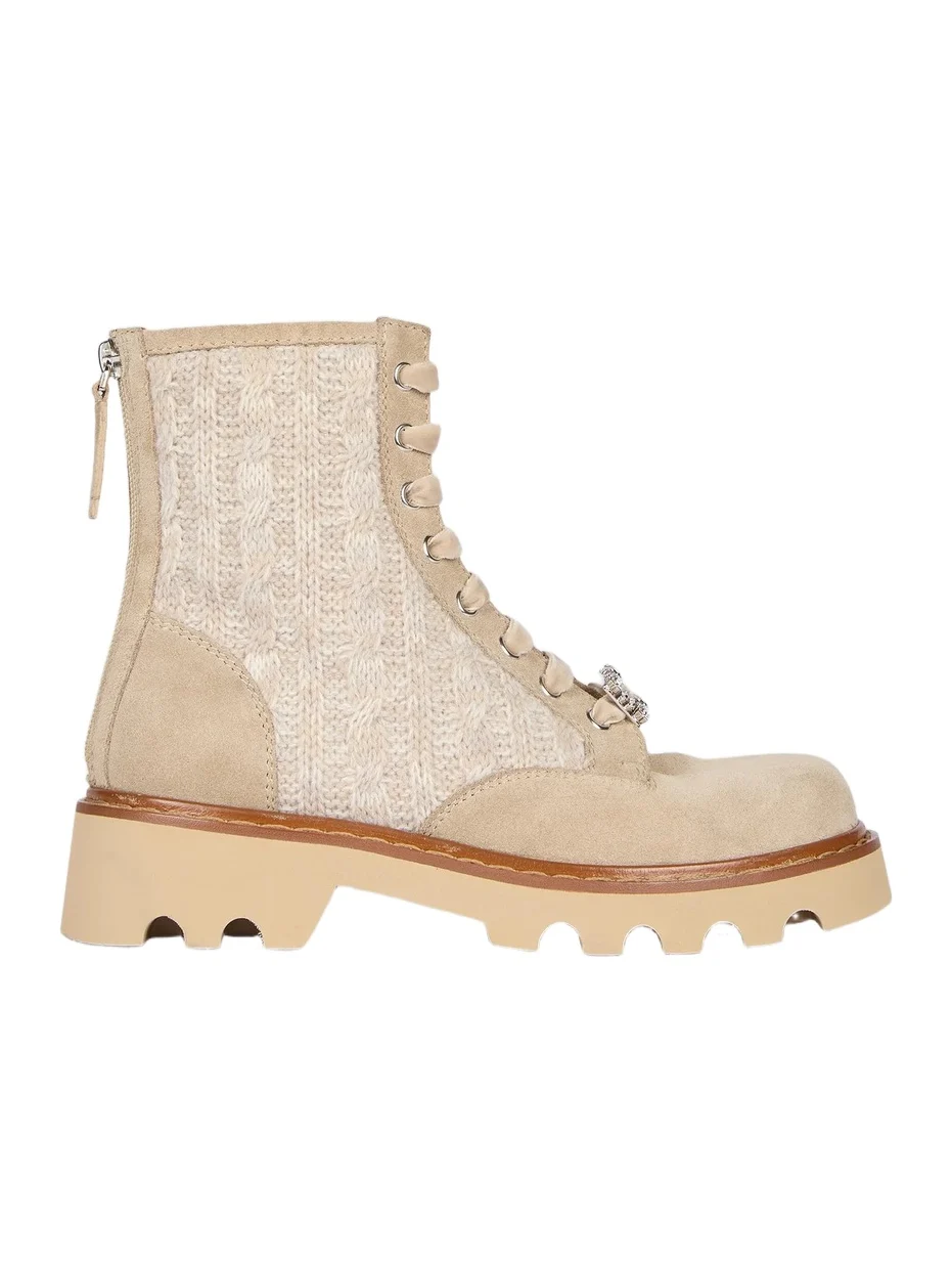 Women's Viv Rangers Cable-Knit & Suede Combat Boots Women's Viv Rangers Cable-Knit & Suede Combat Boots