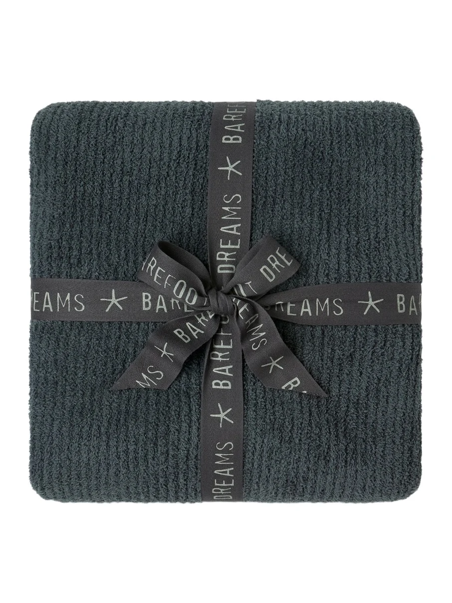 Barefoot Dreams CozyChic Rib-Knit Blanket Stitch Throw Blanket