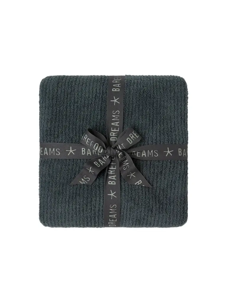 Barefoot Dreams CozyChic Rib-Knit Blanket Stitch Throw Blanket