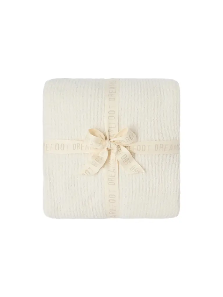 Barefoot Dreams CozyChic Rib-Knit Blanket Stitch Throw Blanket