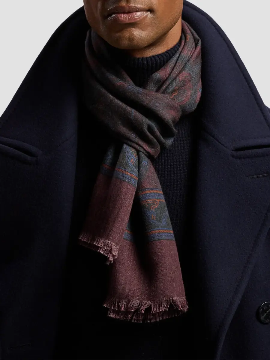 Ralph Lauren Purple Label Men's Paisley Cashmere-Silk Scarf | Thumbnail 4 Ralph Lauren Purple Label Men's Paisley Cashmere-Silk Scarf | Thumbnail 4