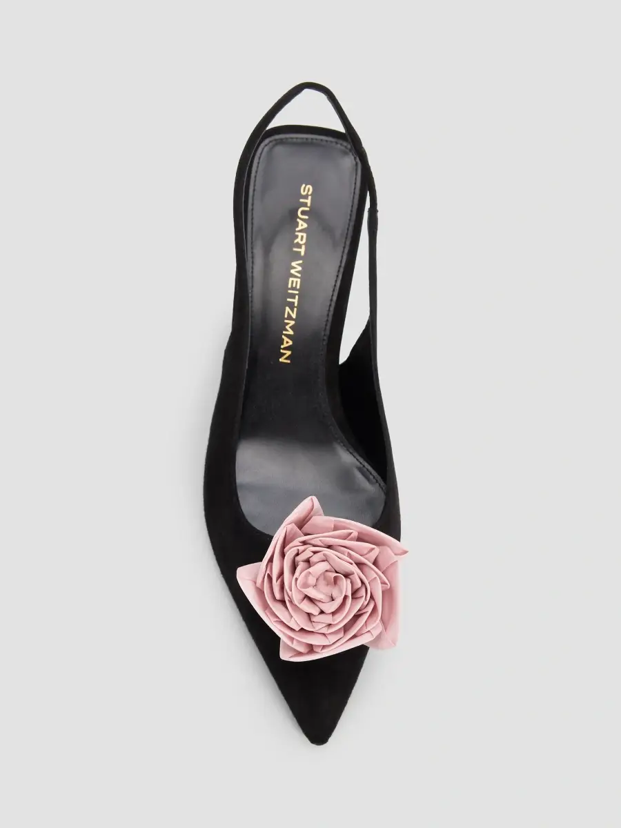 Stuart Weitzman Women's Paloma Rose 50MM Suede Slingback Pumps | Thumbnail 6