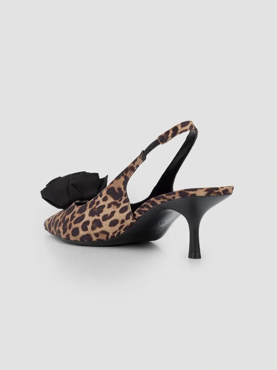 Stuart Weitzman Women's Palom 50MM Leopard-Print Calf Hair Slingback Pumps | Thumbnail 4