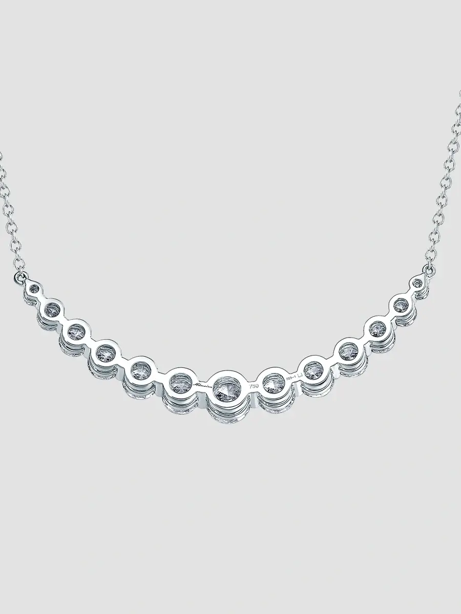 Mémoire Women's Smile 18K White Gold & 2.03-2.13 TCW Diamond Curved Bar Pendant Necklace | Thumbnail 2 Mémoire Women's Smile 18K White Gold & 2.03-2.13 TCW Diamond Curved Bar Pendant Necklace | Thumbnail 2
